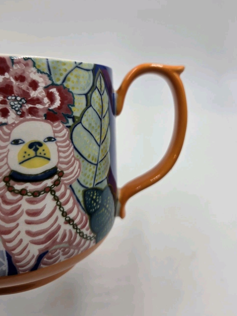 2 Anthropologie Paige Gemmel Eastern Animals Mugs Staffordshire Dogs With Plants