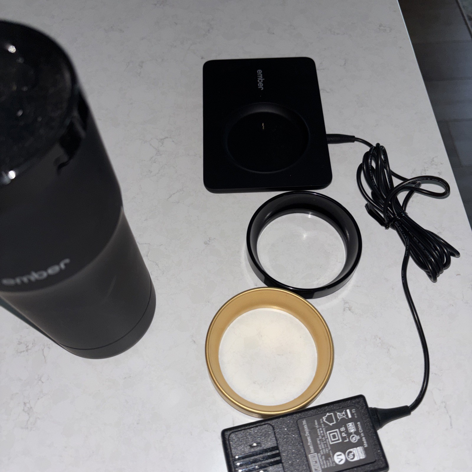 Ember Travel Mug 2, 12 oz, Temperature Control Smart Travel Mug, Black Charger