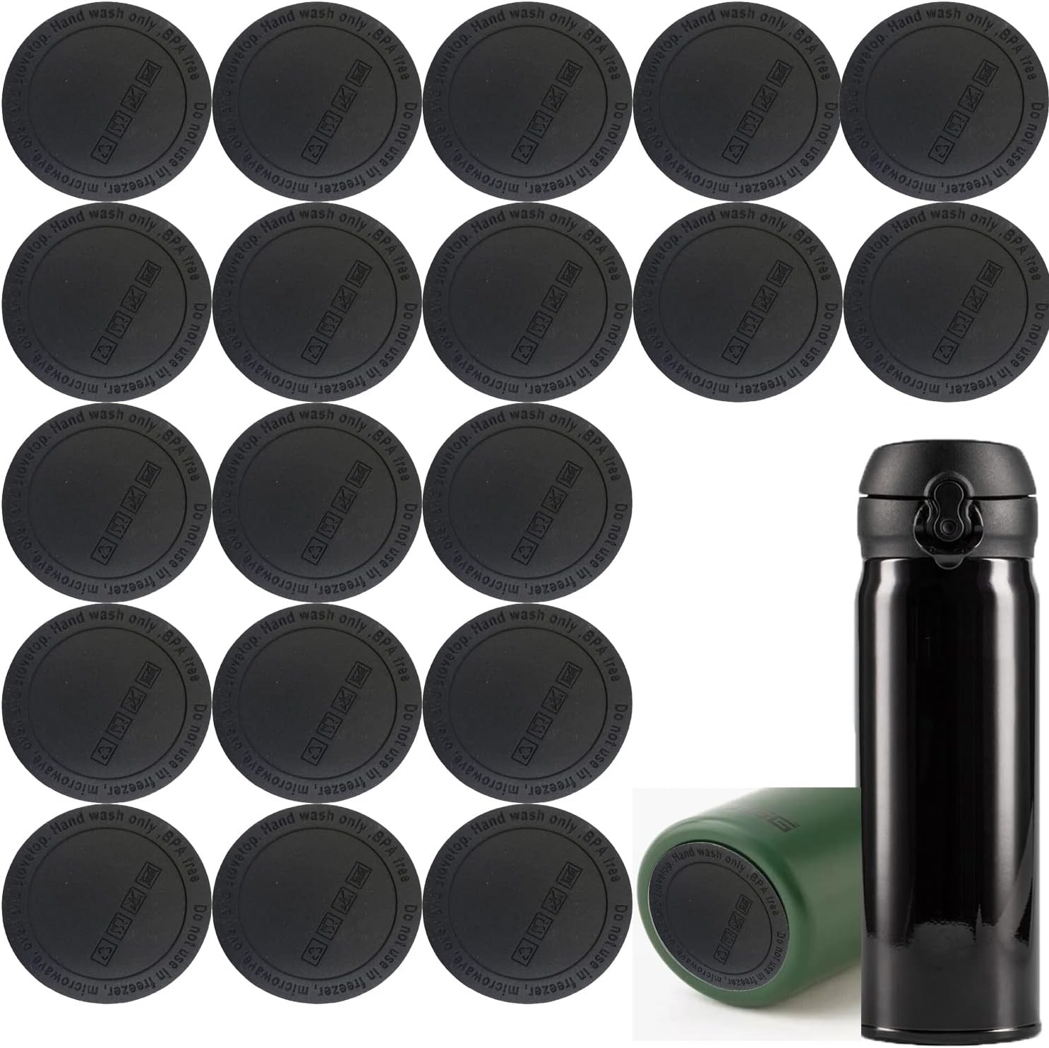 20pcs Rubber Bottoms for Sublimation Tumbler, Protective Non-Slip Silicone Botto