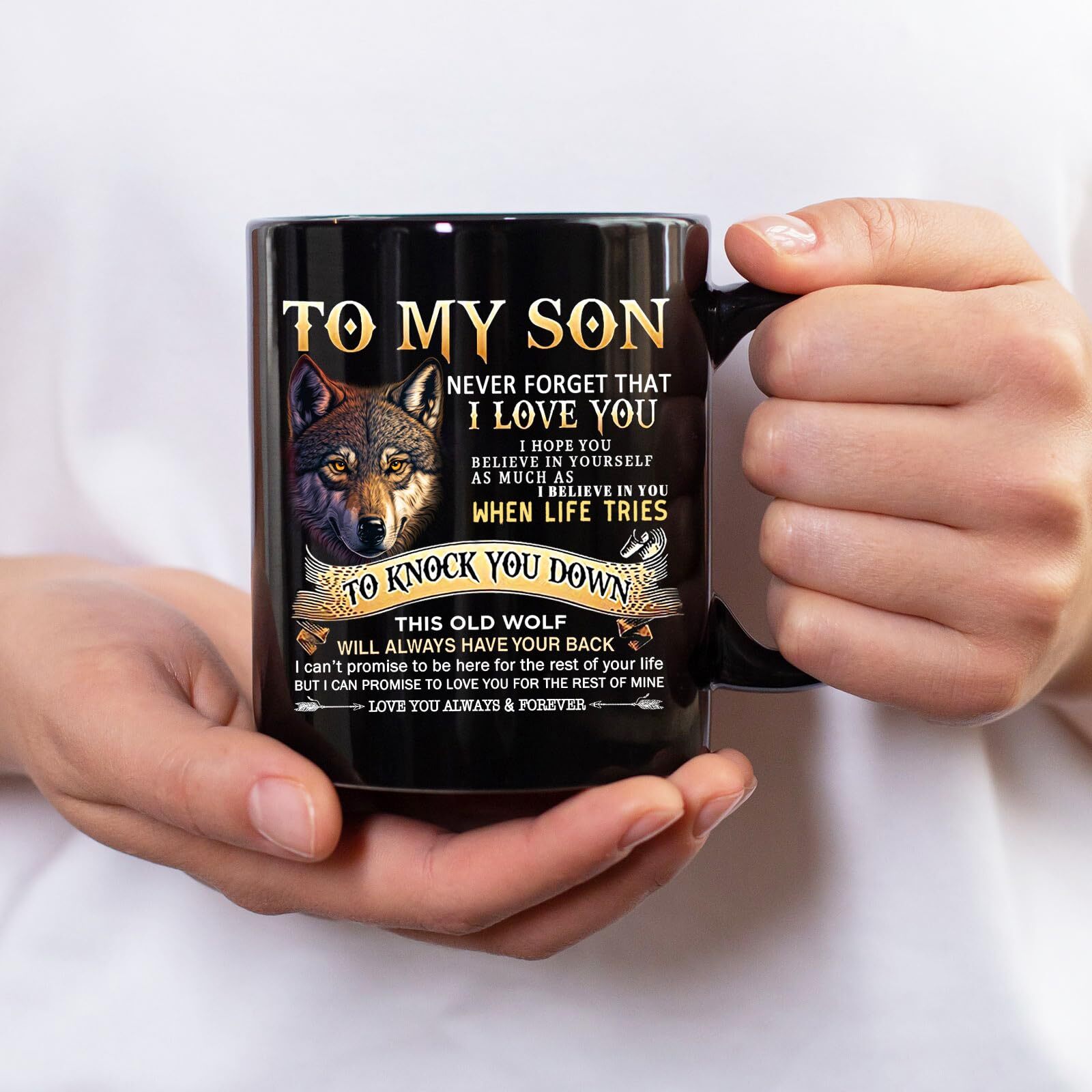 Christmas Gifts For Son Mug 11 Oz To My Son Gifts Wolf Mug From Mom Dad Son Birt
