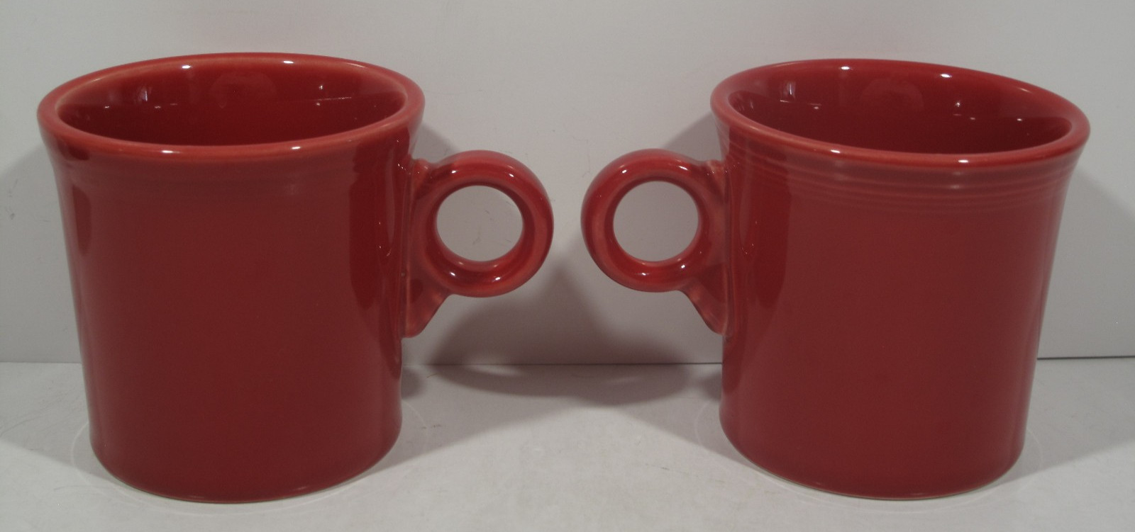 Set of 5 FIESTAWare Coffee Cocoa Tea Cups Mugs With O Handles Red Purple Retro