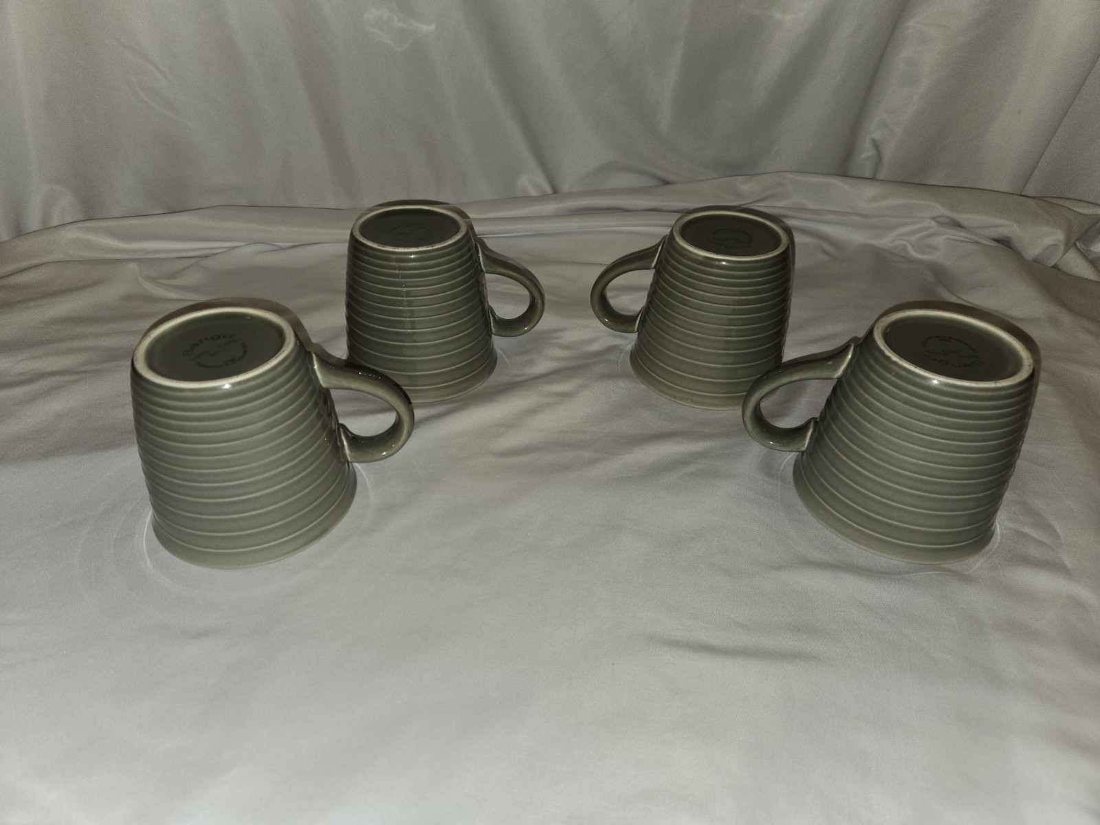 Set of 4 Sango Soho Slate 8011 Stoneware Ceramic Coffee Mugs Cups