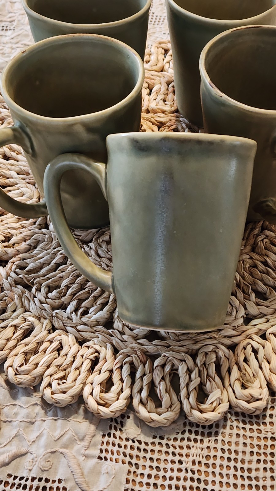 Coffee mugs – Vance Kitira Contour Herbal Green Mugs 4×3″ 10oz Set Of 5