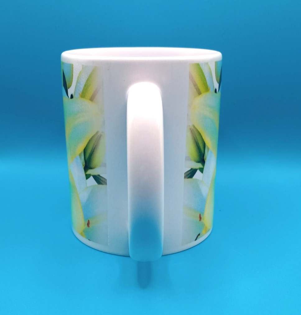 Yellow Summer Lily Flower 15 oz White Ceramic Coffee Mug Flowers Gift Office NEW