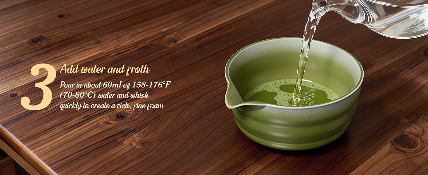 5 Pcs Gradient Green Matcha Set – Ceric Bowl, Bboo Chasen, Holder,