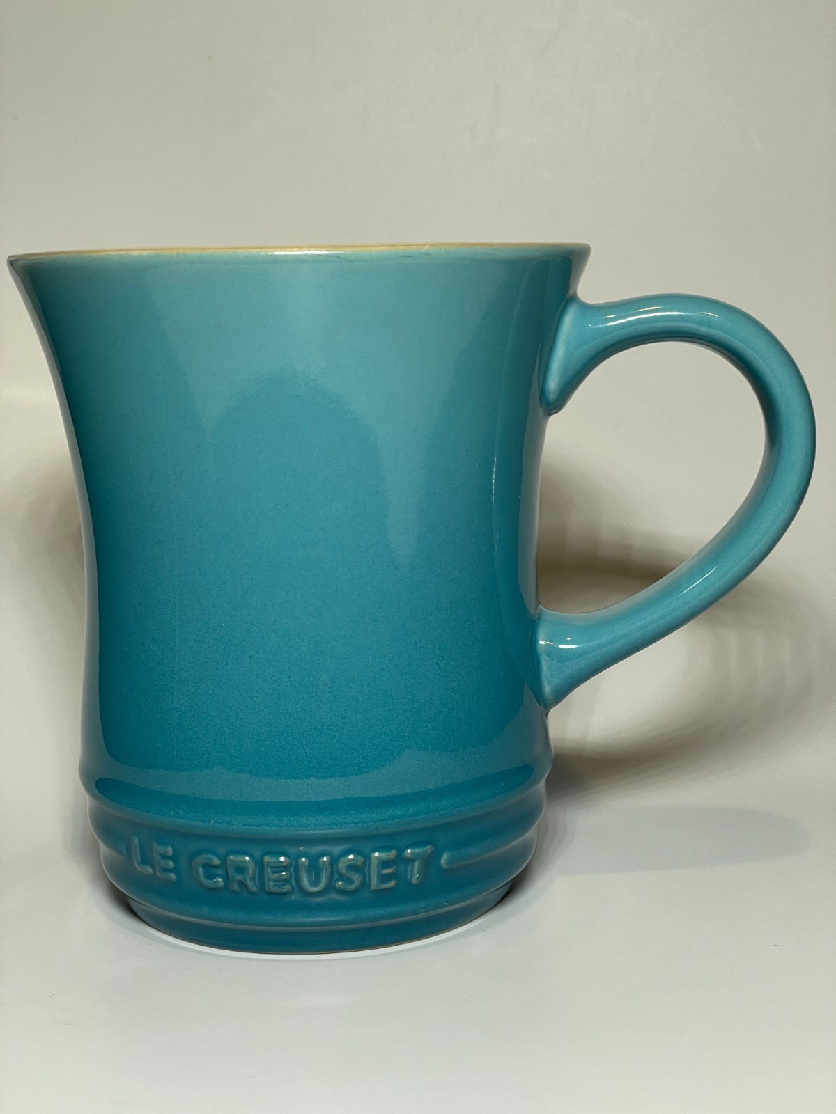 Le Creuset Discontinued Caribbean Rare Flare Stoneware Coffee Tea Mug Pre-Owned