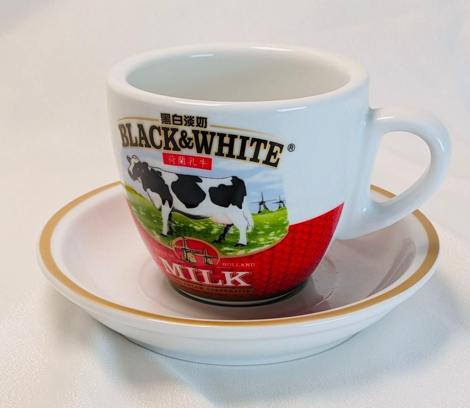 2 Sets Hong Kong Style Milk Tea Cup Mug Ceramic Black White Milk Tea Coffee USA