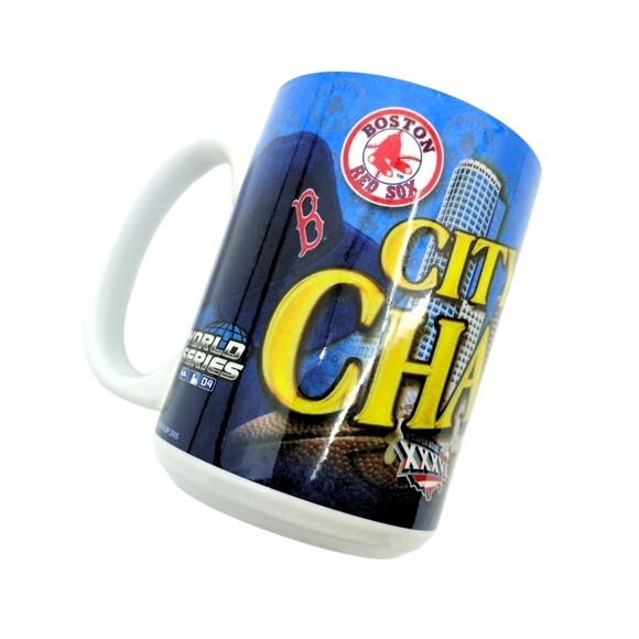 Boston Red Sox & Patriots Champions 2004 Y2K VTG World Series Super Bowl Mug