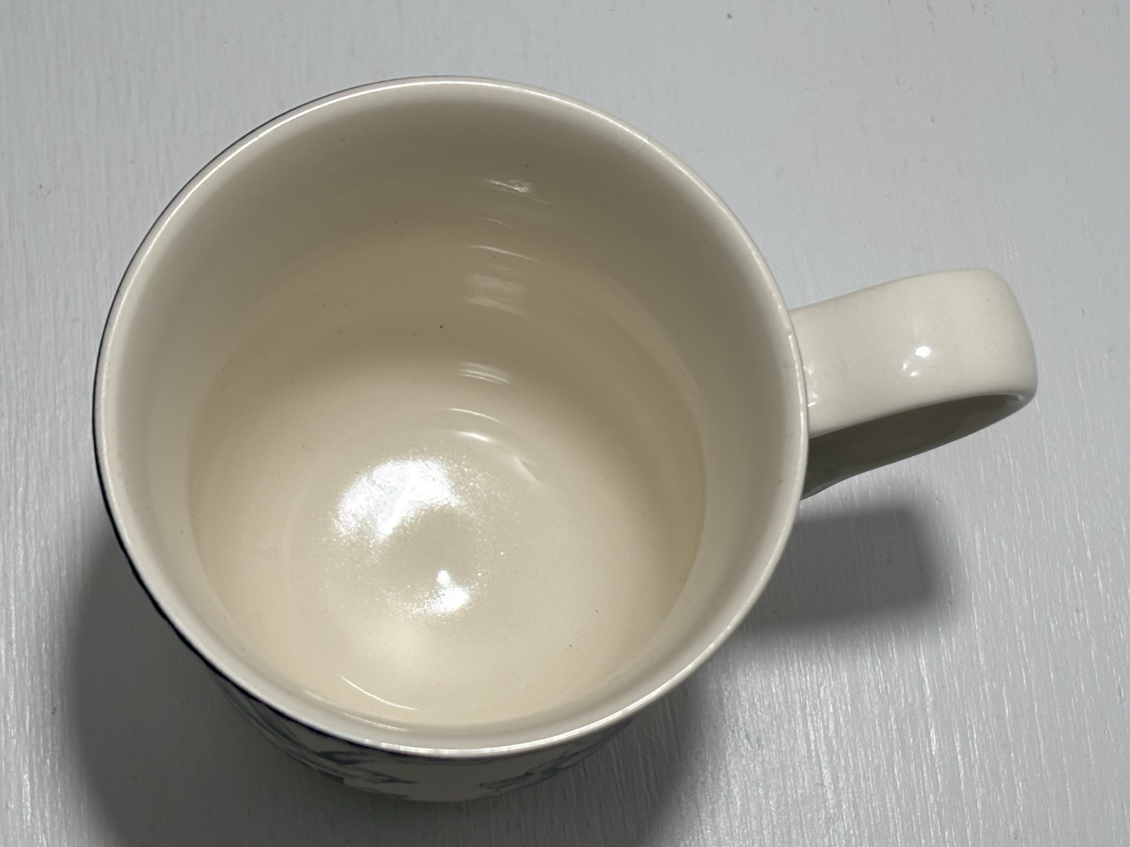 222 Fifth Adelaide Grey Floral 13 Fl Oz Fine China Porcelain Mug
