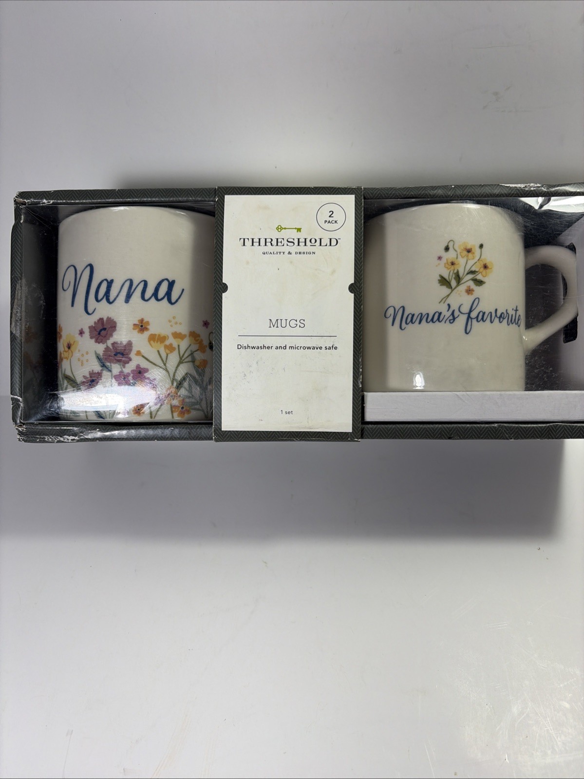 Threshold Nana And Nana’s Favorite two Piece Mug set dishwasher And Micro Safe