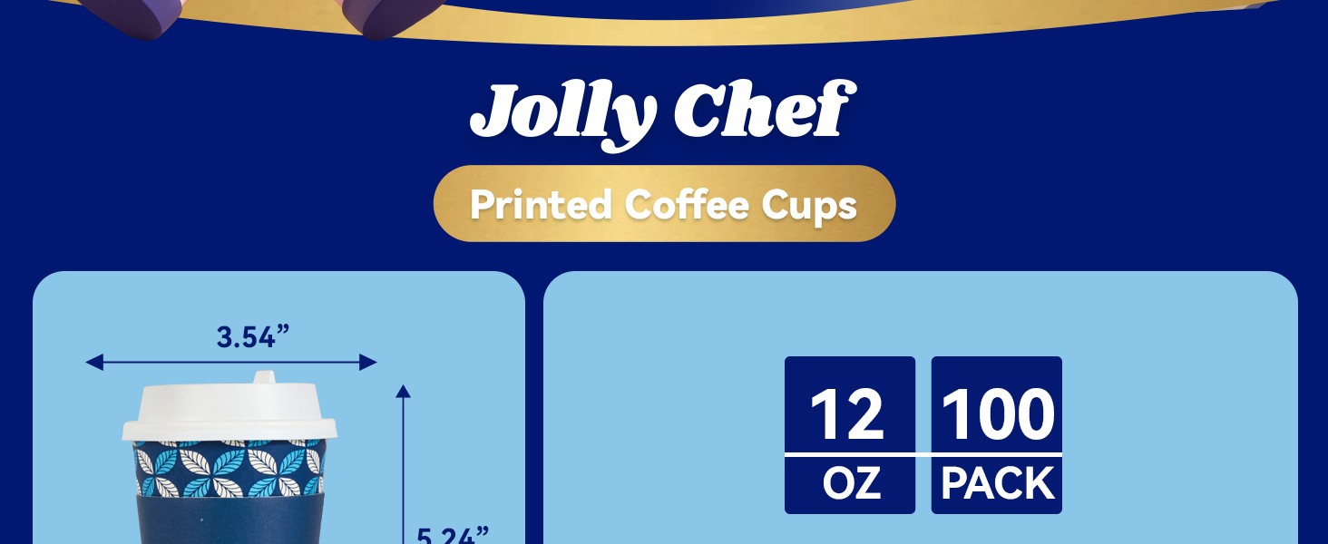 Paper Coffee Cups, Disposable To Go Coffee Cups with Lids, Sleeves and Stirrers