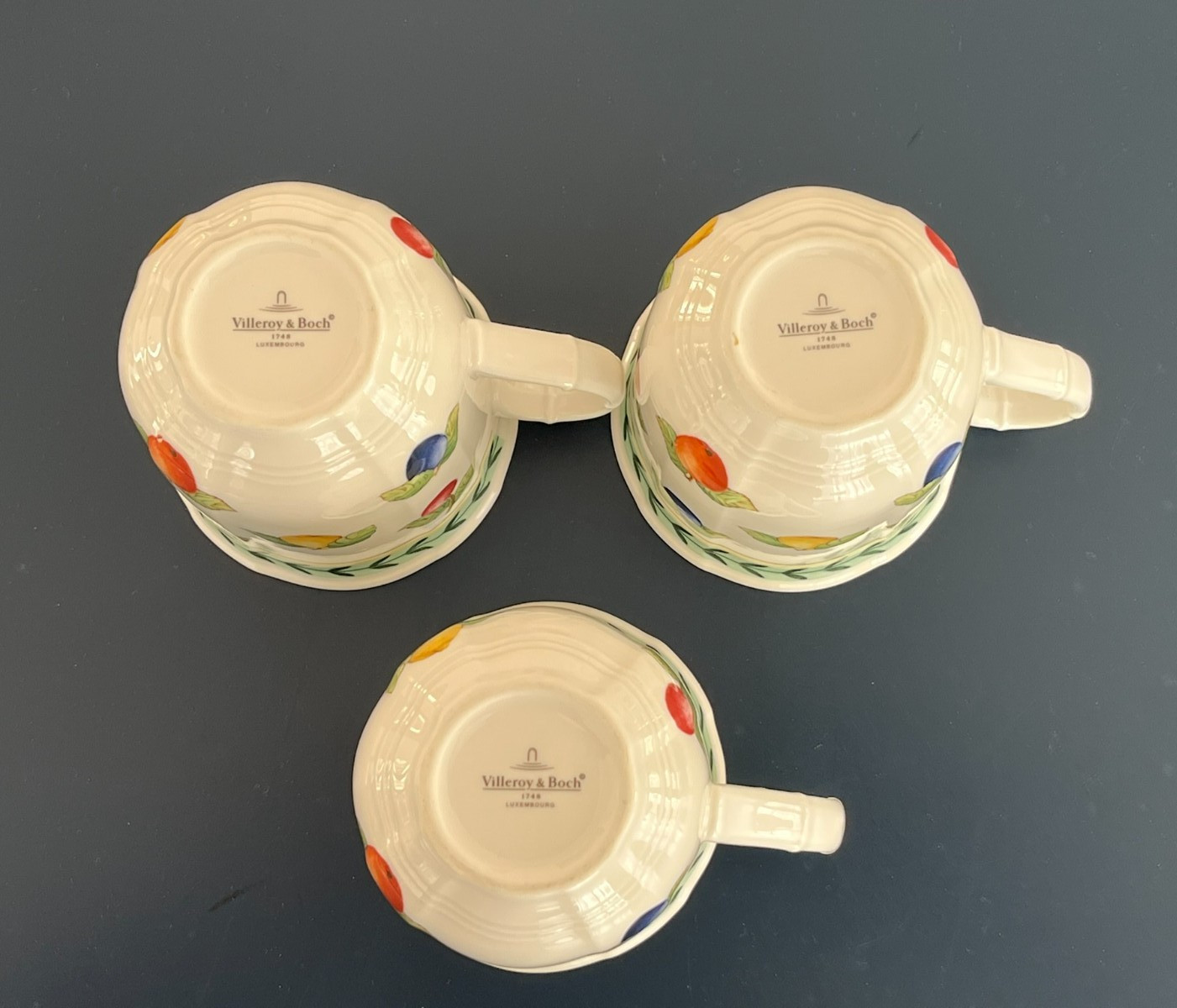 VILLEROY & BOCH LUXEMBOURG FRENCH GARDEN FLEURENCE 3 REGULAR SIZE MUGS