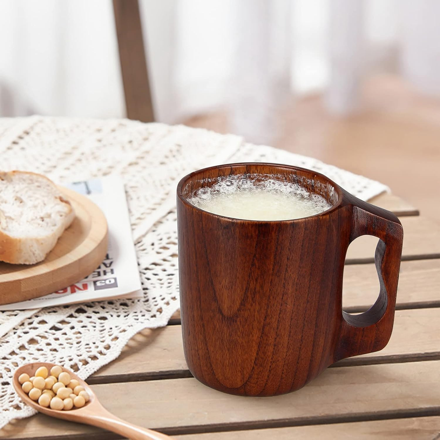 Handmade Wooden Mugs for Men Women 12 Oz Unique Coffee Man Mug Gift Small Vintag