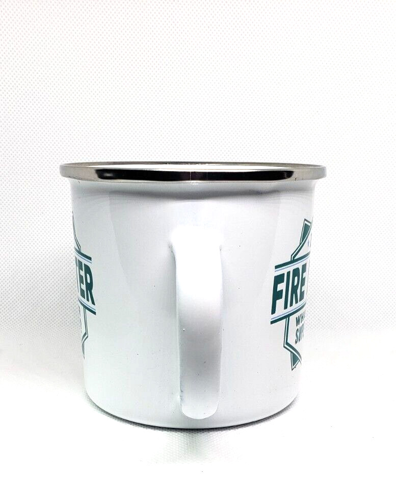 I’m A Firefighter What’s Your Superpower Mug Cup Enamel NEW 4560
