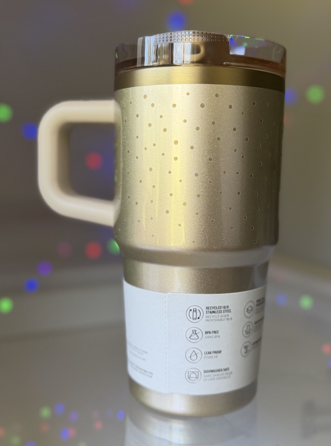 STANLEY Protour Tumbler 20 OZ Prosecco Shimmer Gold Leakproof Limited Edition