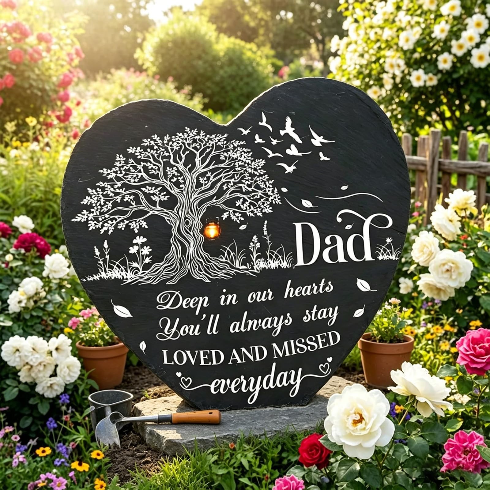 Garden Memorial Stones for Loved Ones Outside Memorial Garden Plaque with Bra…
