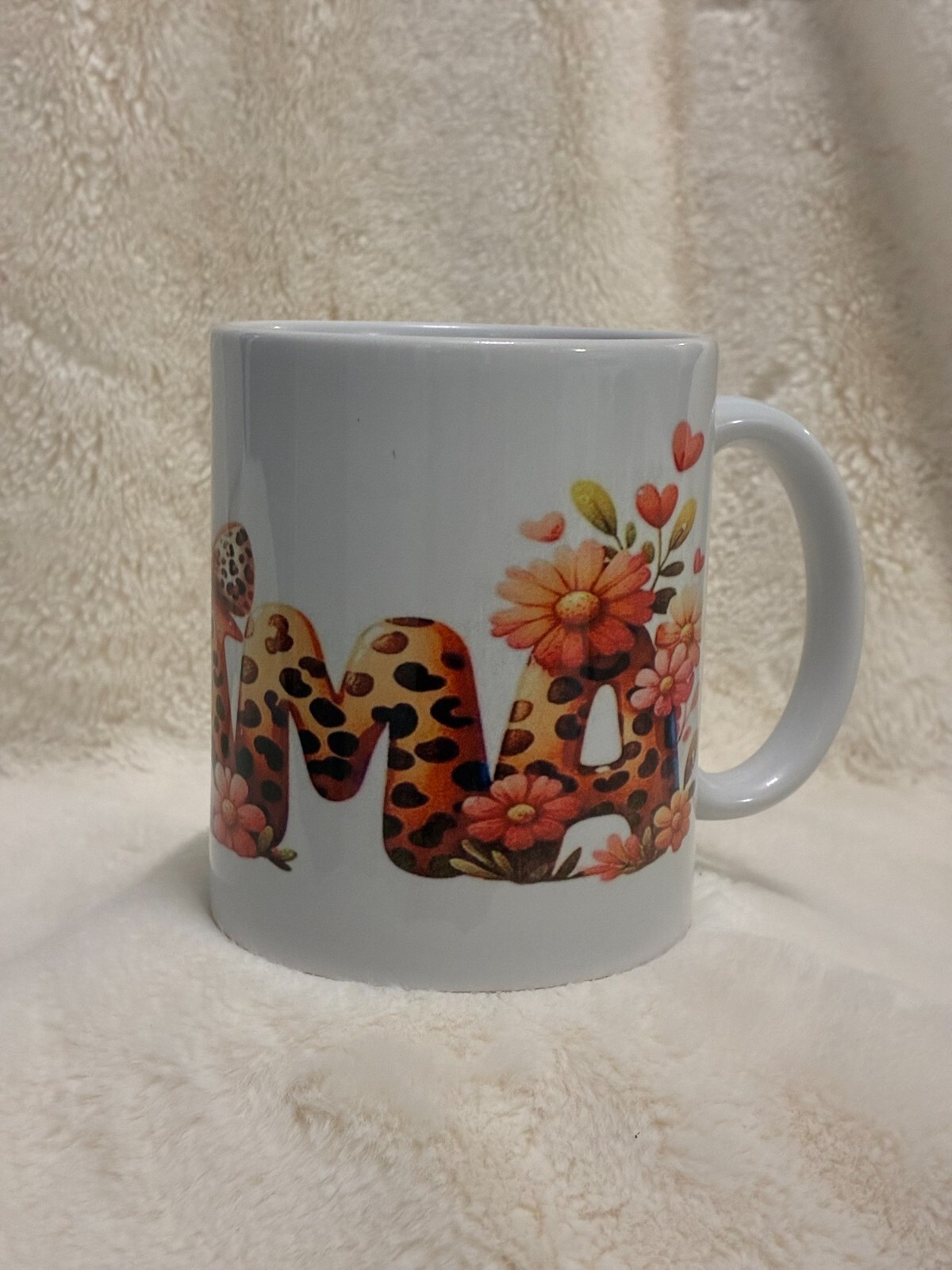 Mother’s Day Coffee Mug, Special Edition 11oz, Mama Jaguar Flowers Design