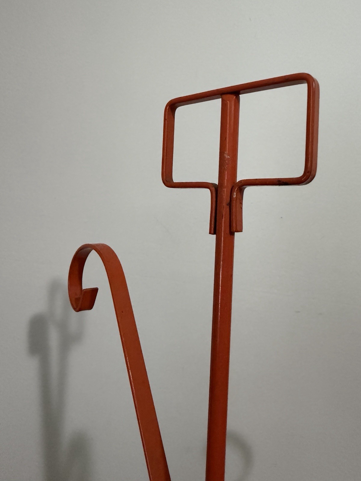 Vintage 70s Metal Mug Tree Holder JAPAN MCM Mid Century Modern Orange Heart Bar