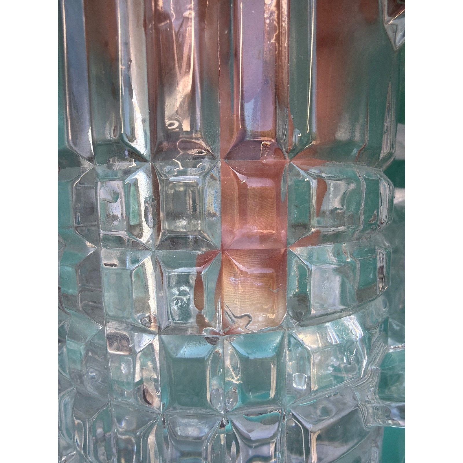 Tiffany & Co Crystal Plaid Beer Mug Tankard Glass with Box Clear Lead Crystal