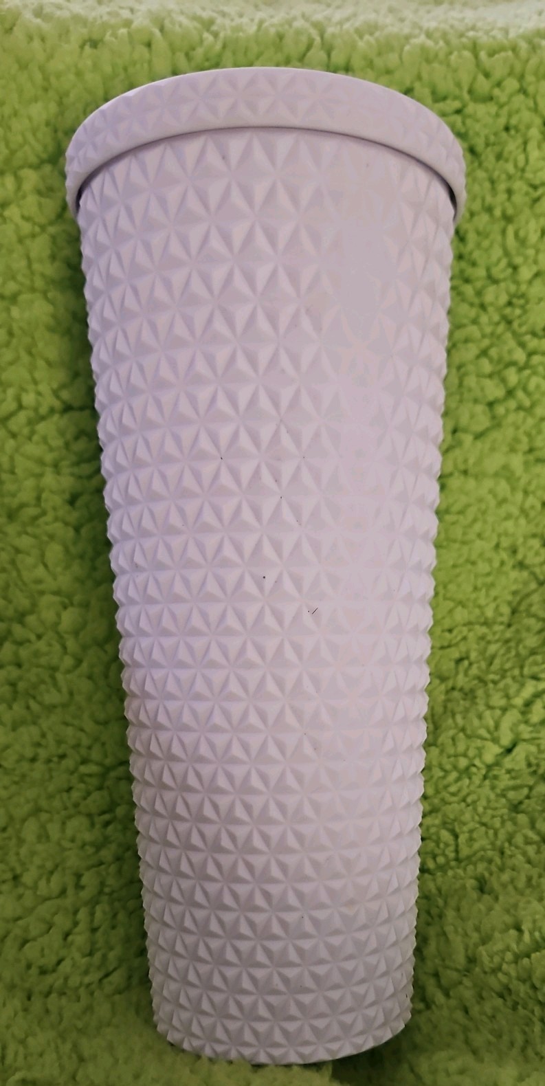 Mainstays Tumbler Double-Wall White Textured Matted 26 oz W/ Lid and Straw New