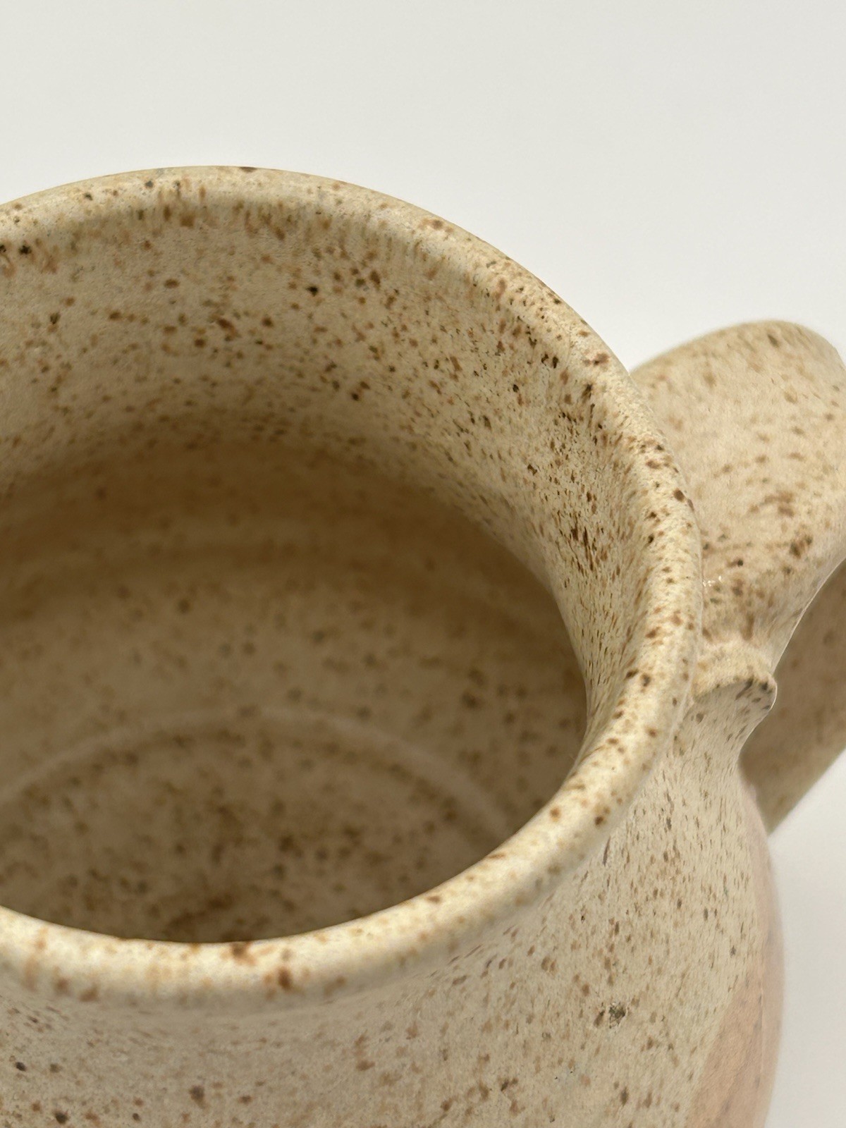 Studio Pottery Stoneware Coffee Cup Mug Blue Cream Brown – Artist Signed