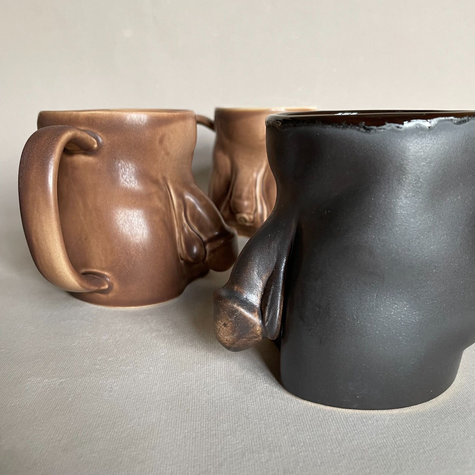 Penis Handmade Ceramic Coffee Tea Mugs – 400 ml. Strongman or Relaxman style