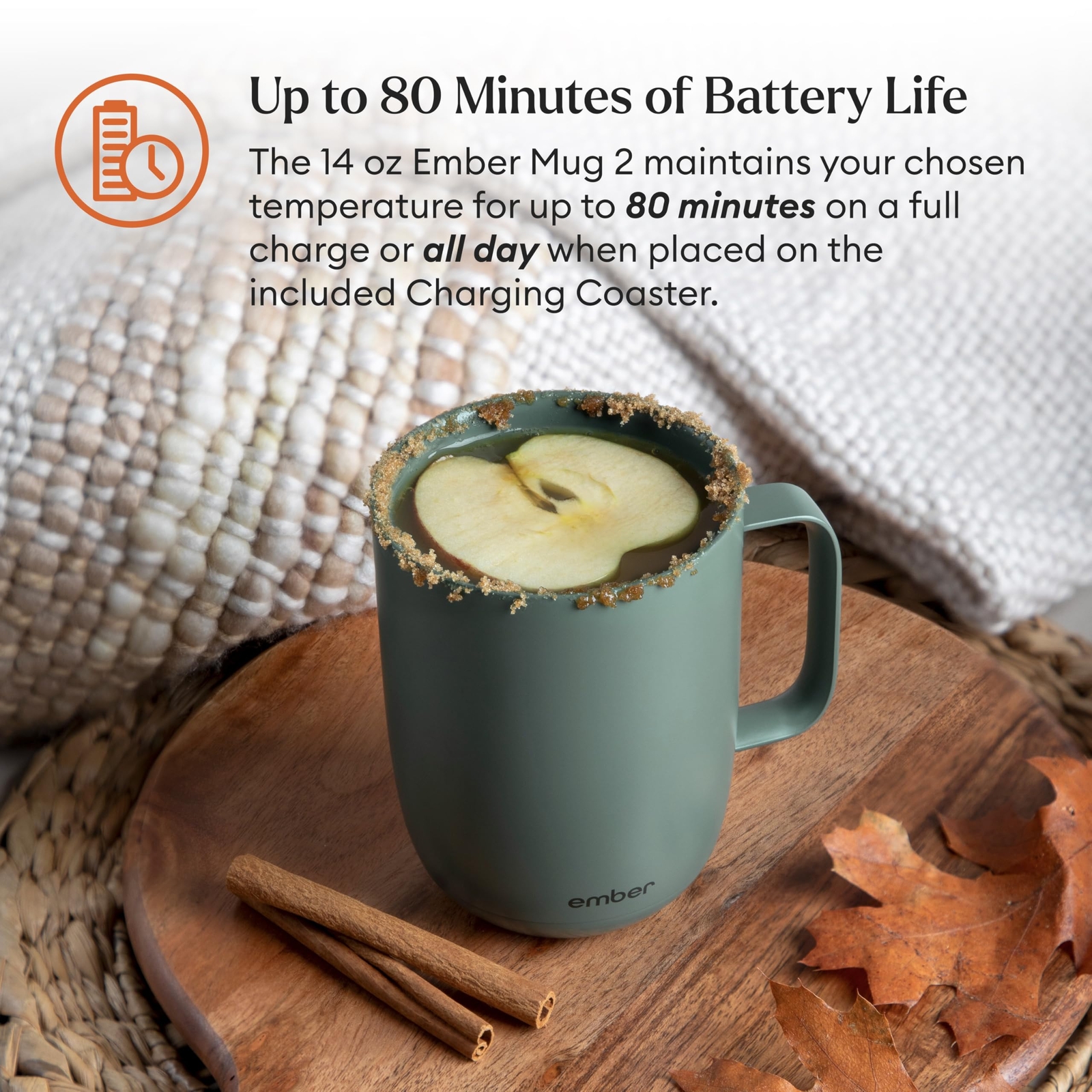Ember Temperature Control 14oz Smart Mug 2, App Controlled Sage Green