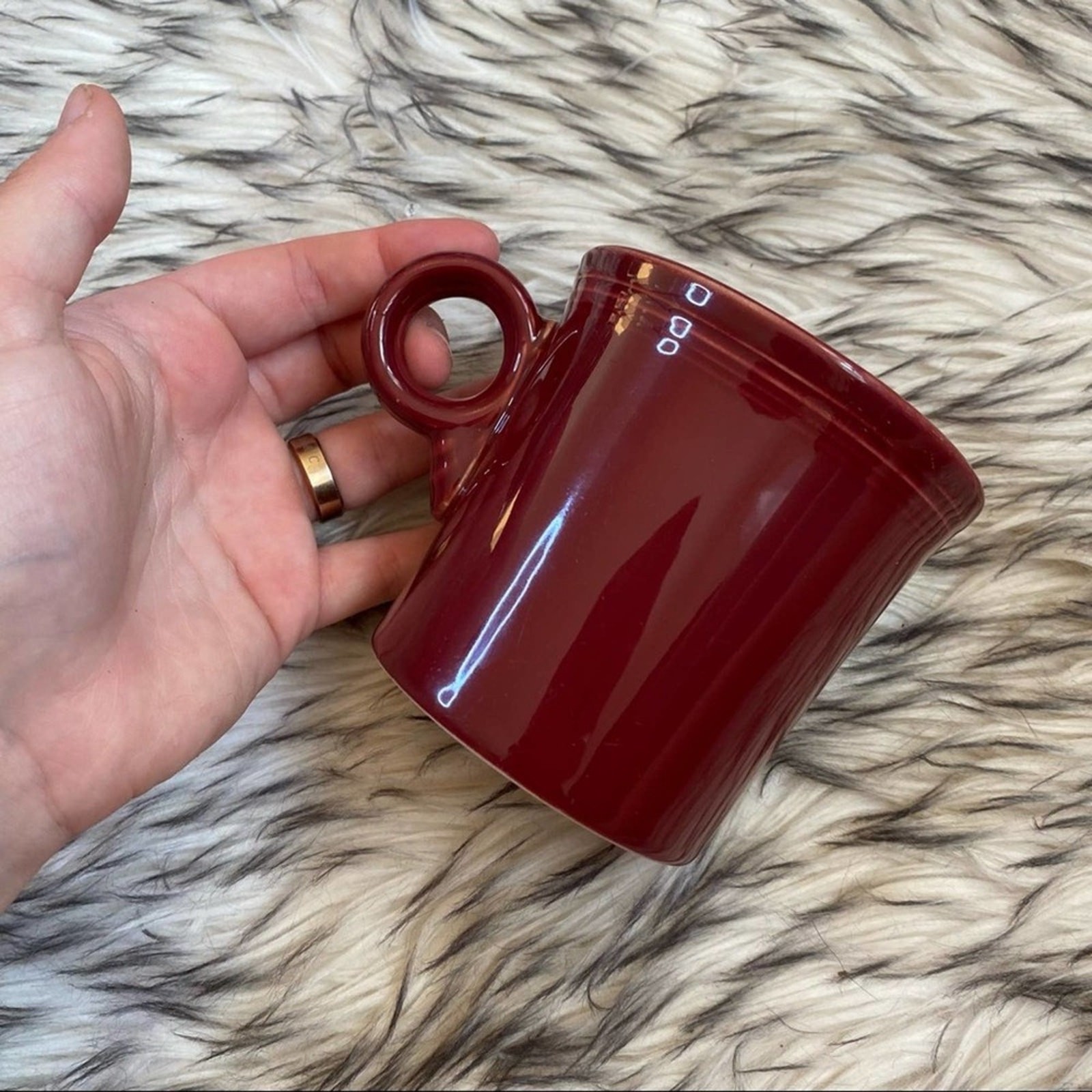 Fiestaware Claret Ring Mug Red Maroon