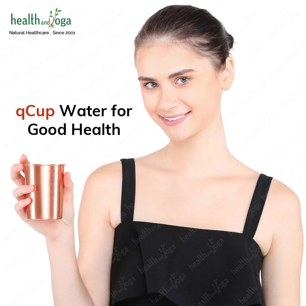 2Pcs Pure Copper Tumbler Cups 250ml Ayurvedic Health Drinking Water Glass Set