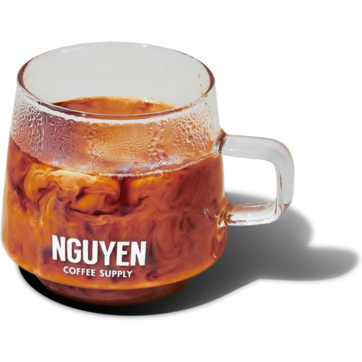 9 oz Stackable Glass Coffee Mug with Handle, Microwave and Dishwasher Safe