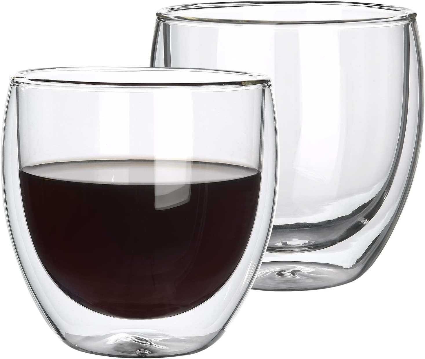 2Pcs 8.5Oz/250Ml Coffee Glasses Clear Insulated Coffee Mug, Glass Coffee Mug Dou