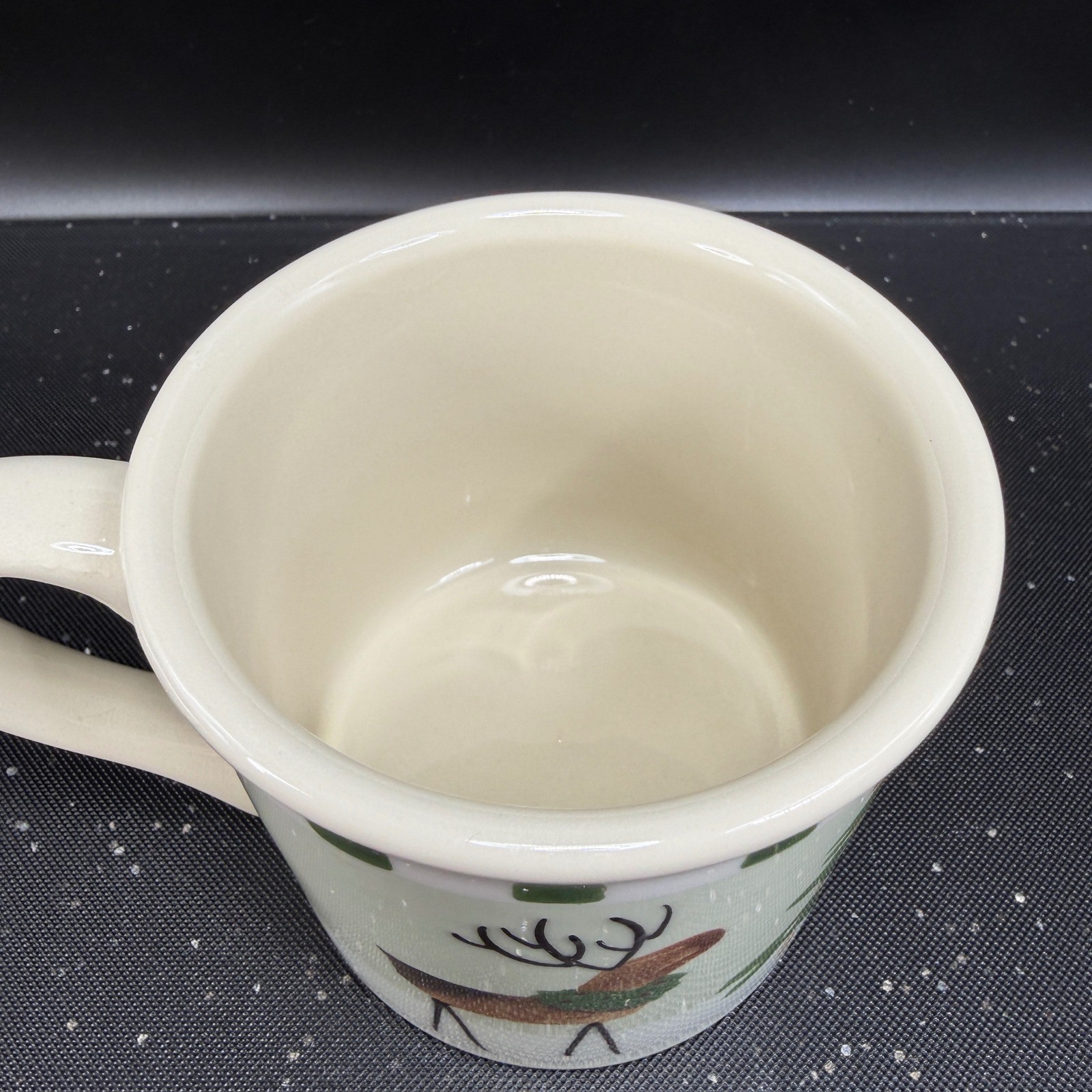 Hartstone Pottery Reindeer Christmas Mug USA Stoneware Holiday Coffee Cup 3.5in