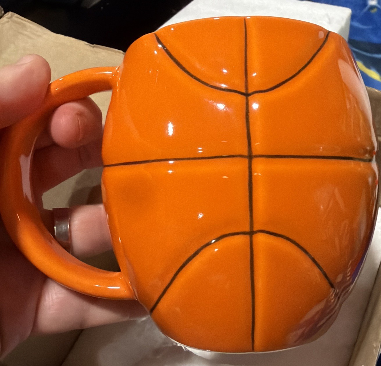 Coffee Tea Mug Cup Basketball Ball Shaped Sports Ceramic 14oz Coach Fan Gift