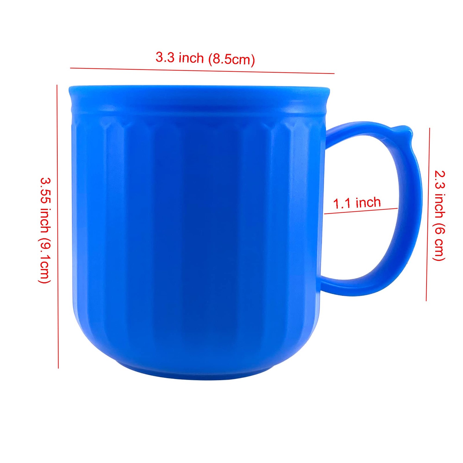 Plastic Coffee Cups with Handles – Unbreakable BPA Free Coffee Mugs 13 Oz Set of
