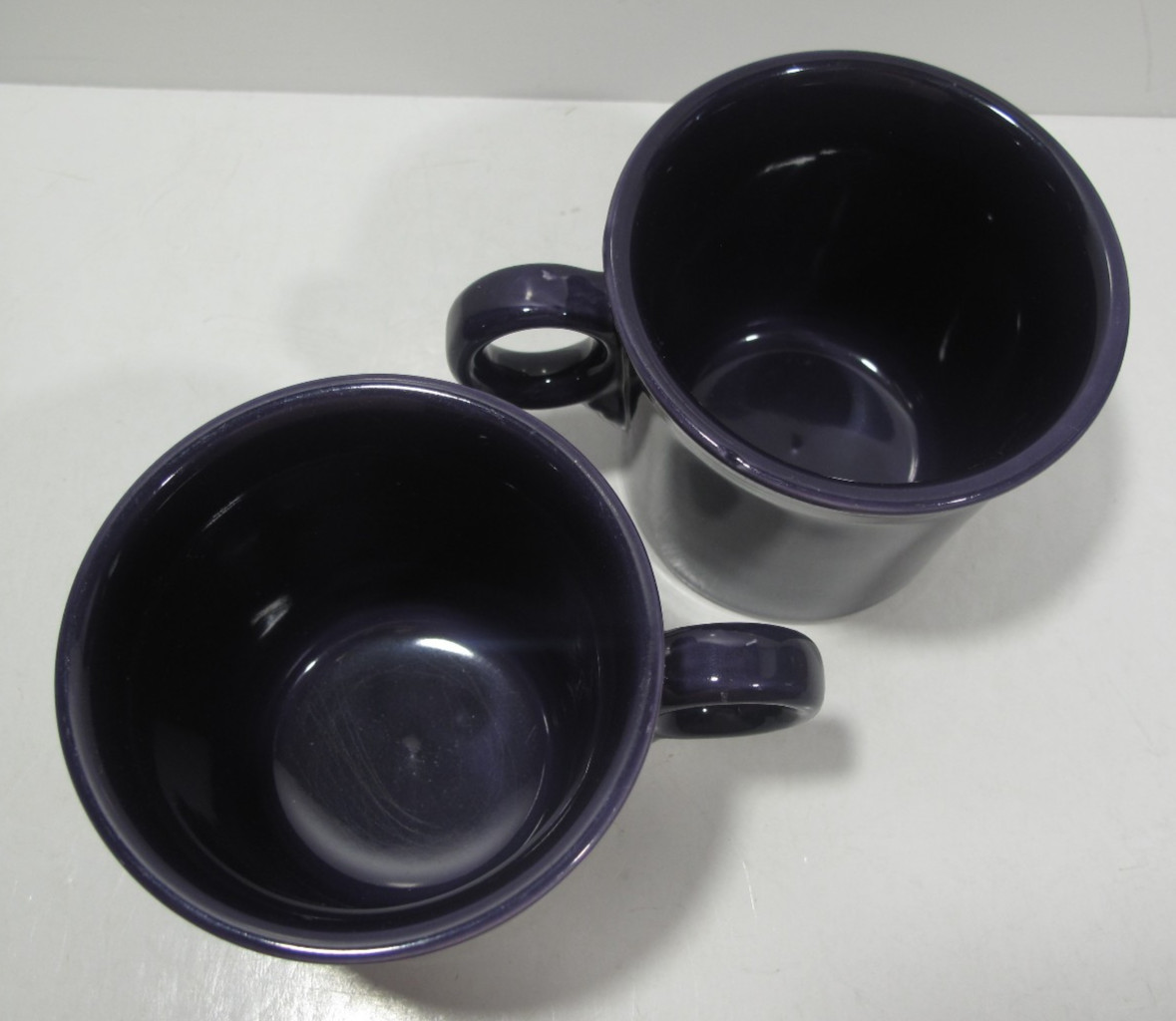Set of 5 FIESTAWare Coffee Cocoa Tea Cups Mugs With O Handles Red Purple Retro