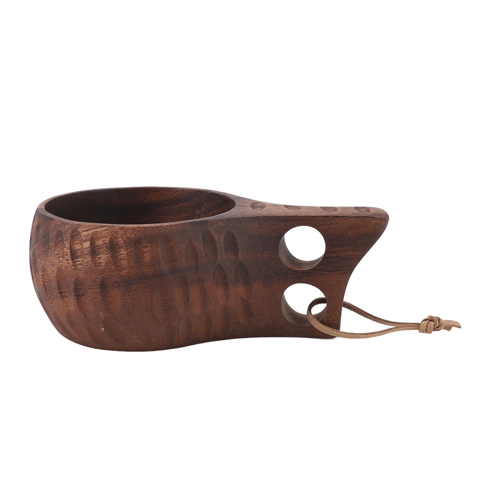 350Ml Wooden Cup With Handle Portable Multifunctional Wooden Cup Drinking Cup