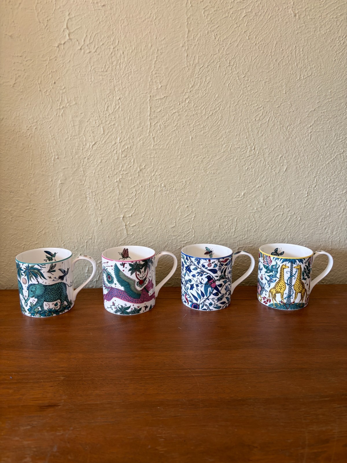 Emma J. Shipley Explorer 4 Mug Set – made of Fine Bone China – Animal/Nature