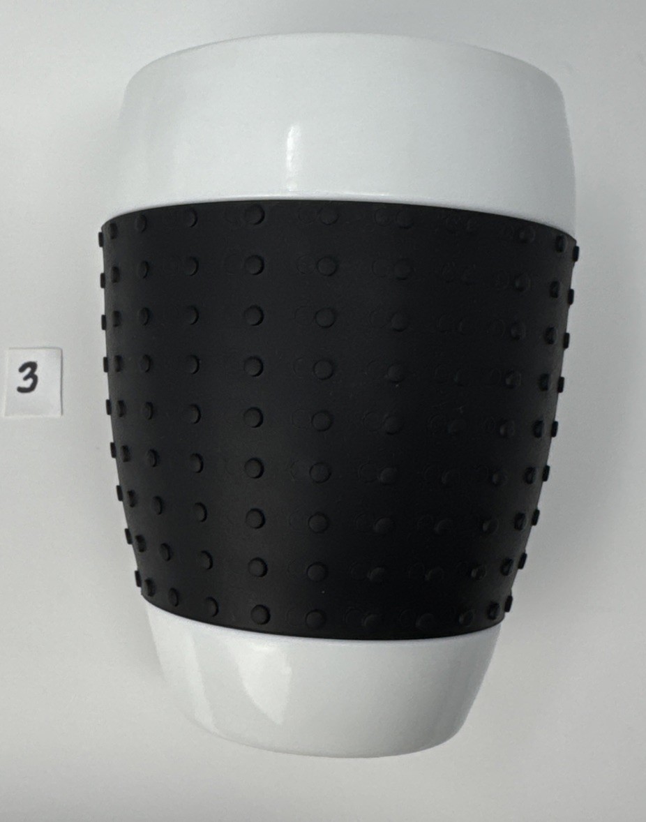 Bodum-Set Of 4-White With Black Grip Sleeve-12oz.