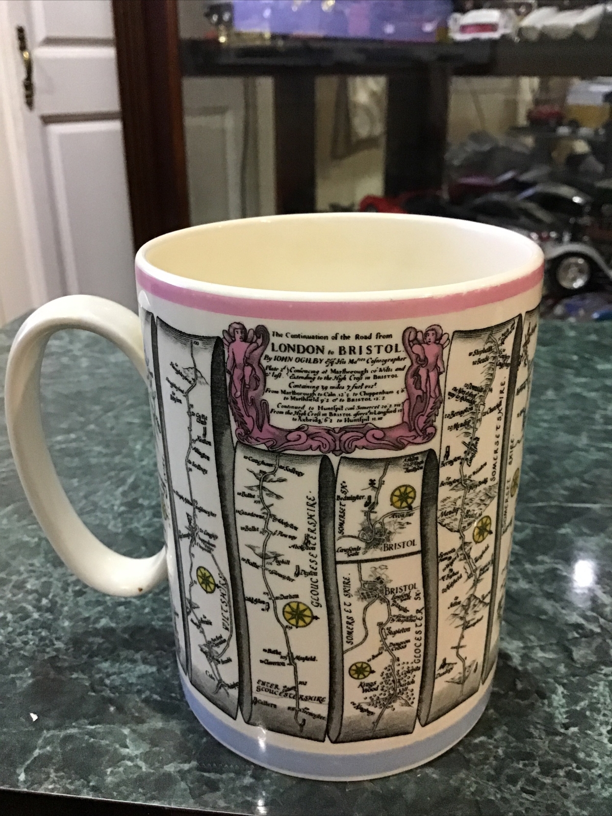BRITANNIA KINGDOM OF ENGLAND COFFEE. DOMINION OF WALES. Art Deco Print Mug. B117