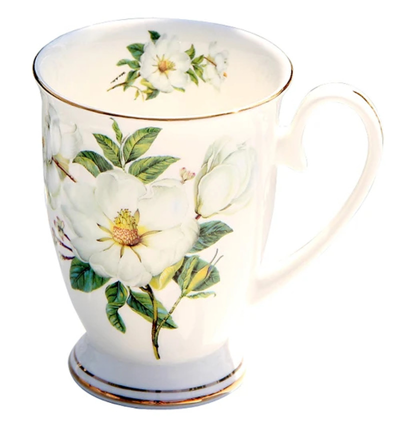 300ML, Bone China Funny Coffee Mugs, Porcelain Floral Painting, Vintage Countrys