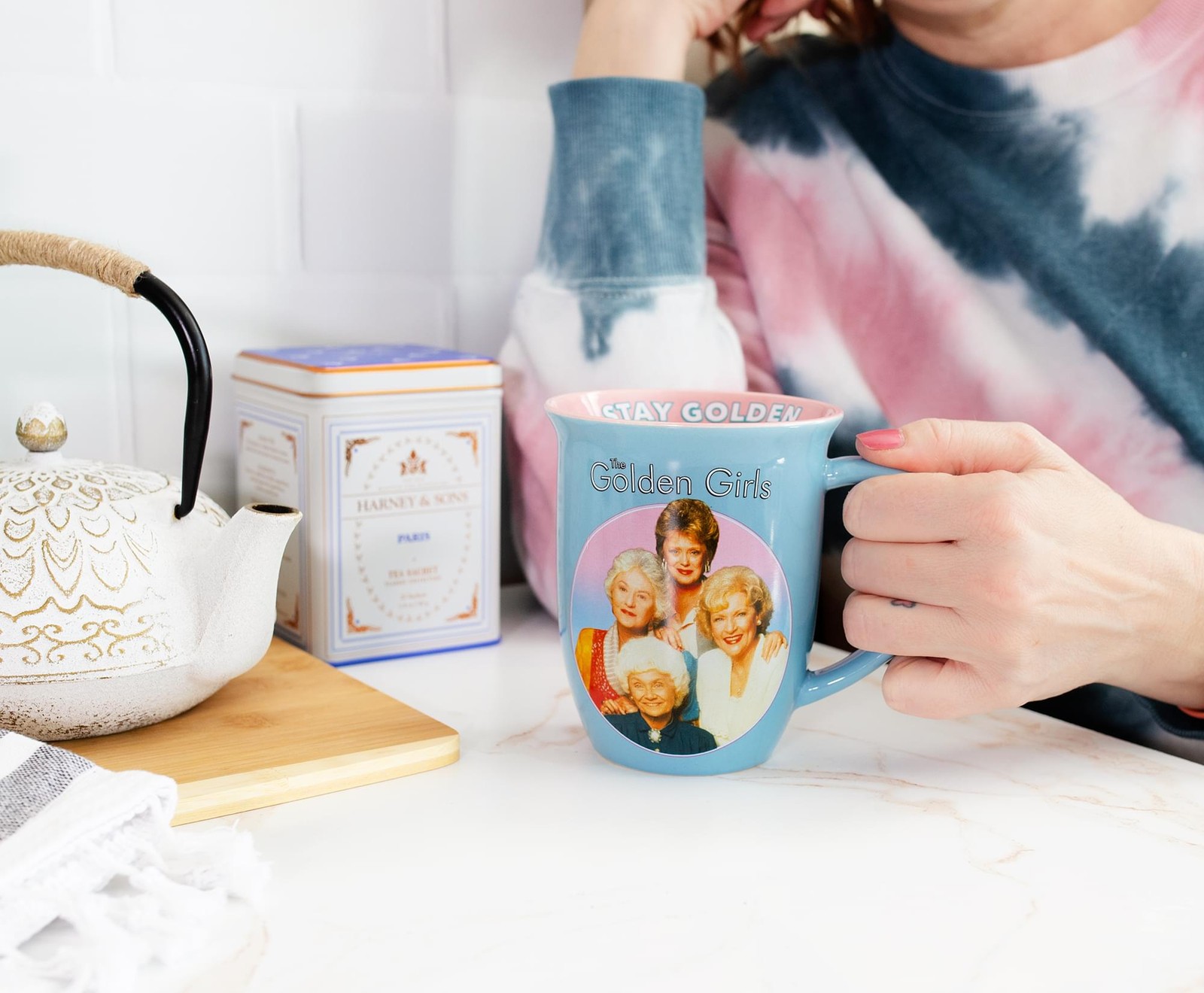 The Golden Girls “Stay Golden” Wide Rim Ceramic Coffee Mug | Holds 16 Ounces