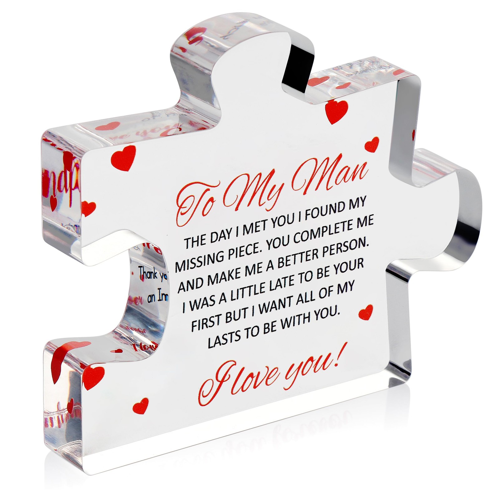 to My Man – Engraved Acrylic Block Puzzle 4.1 x 3.5 inch Gifts for Him for Hu…