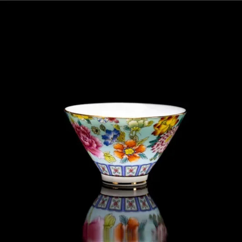 4 Pcs/set Jingdezhen Exquisite Pastel Tea Cup Ceramic Hand Painted Teacup