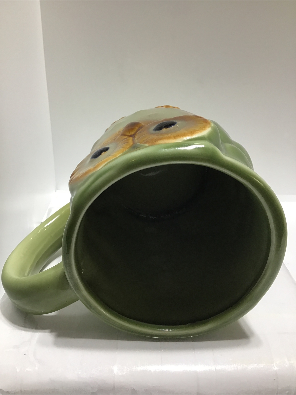 OWL COFFEE MUG. EMBOSSED OWL MUG. Art Deco 3D Mug. B224
