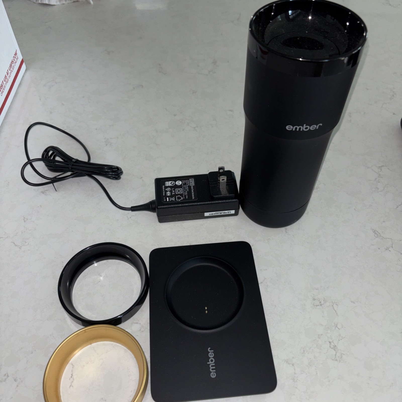 Ember Travel Mug 2, 12 oz, Temperature Control Smart Travel Mug, Black Charger