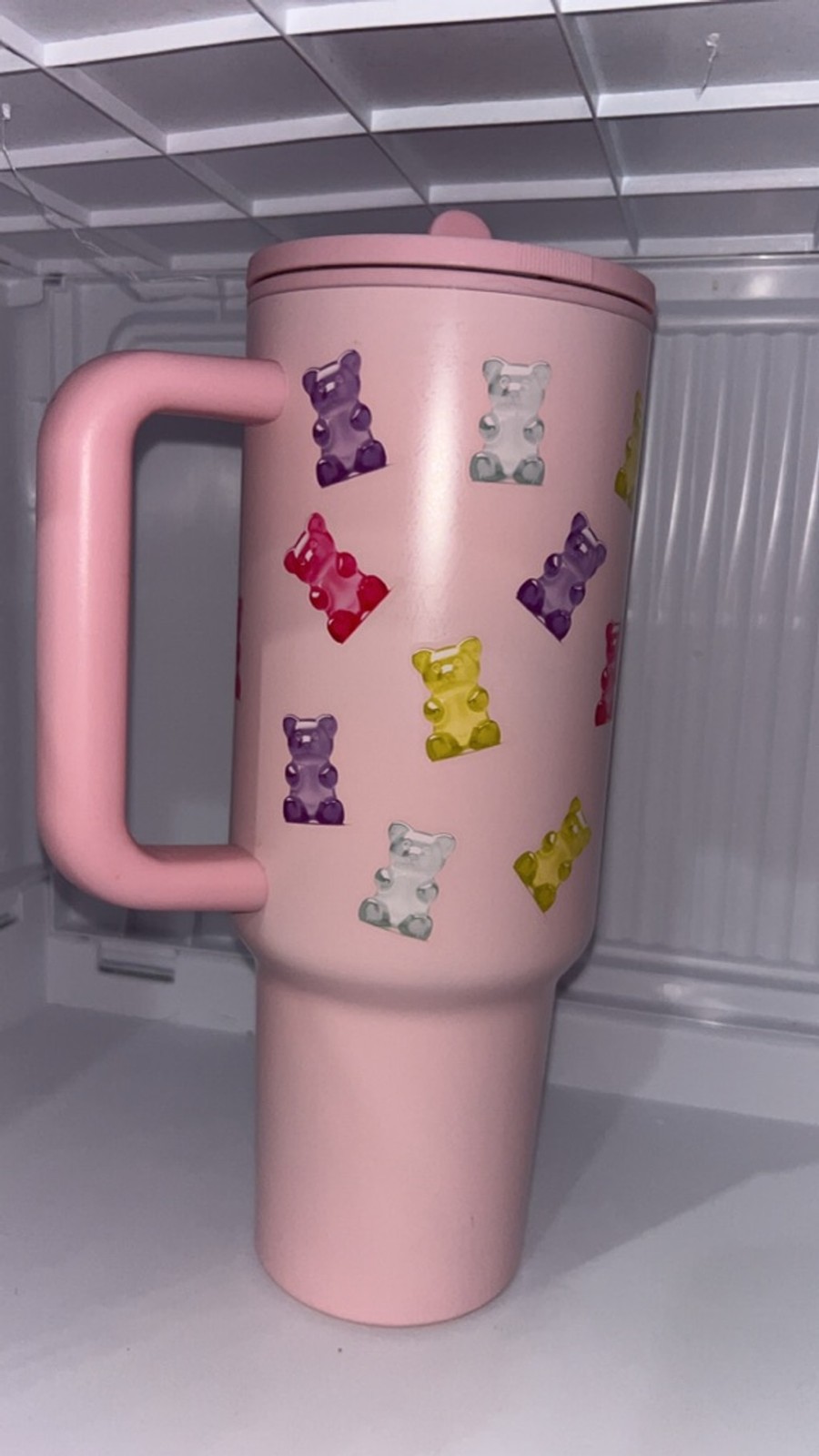 Unbranded Pink Multi-color Gummy Bear Mug 40oz