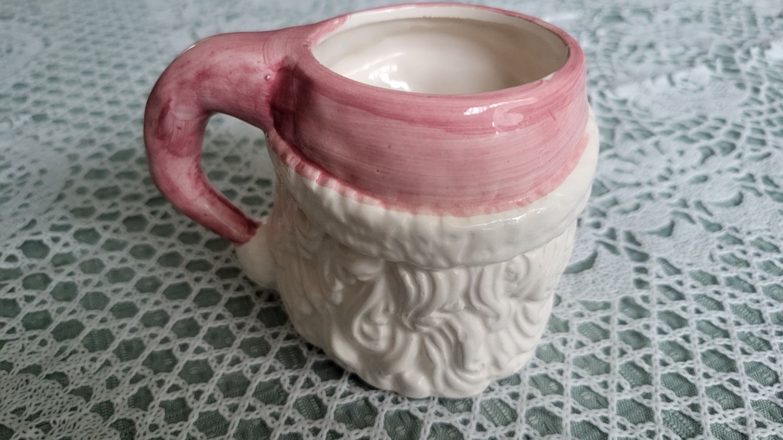 Whimsical Santa Claus Pink Red Mug Retro Ceramic Cup