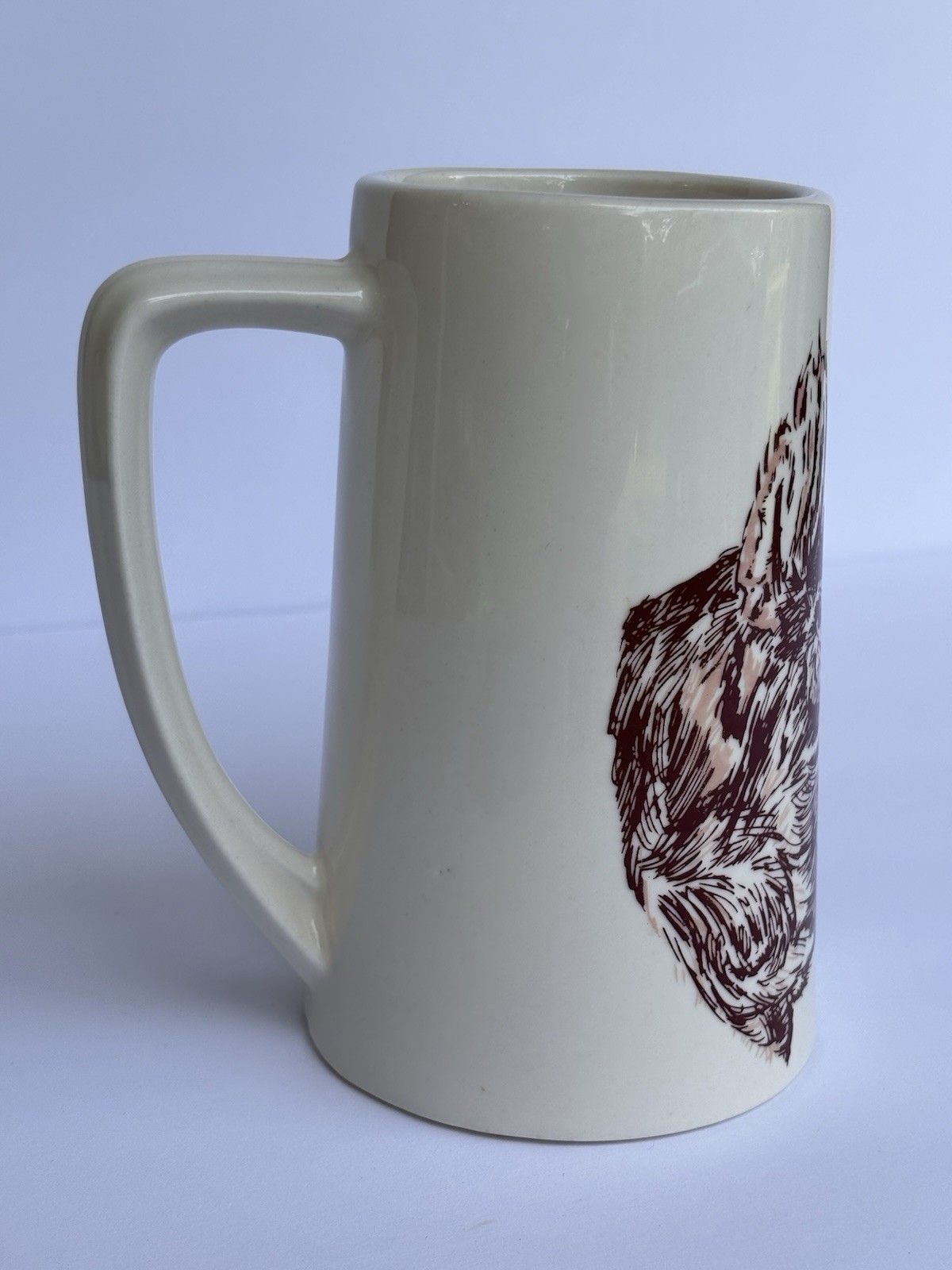 Vintage USA Pottery Pig Tankard Mug Farmhouse Country Ceramic Beer Stein