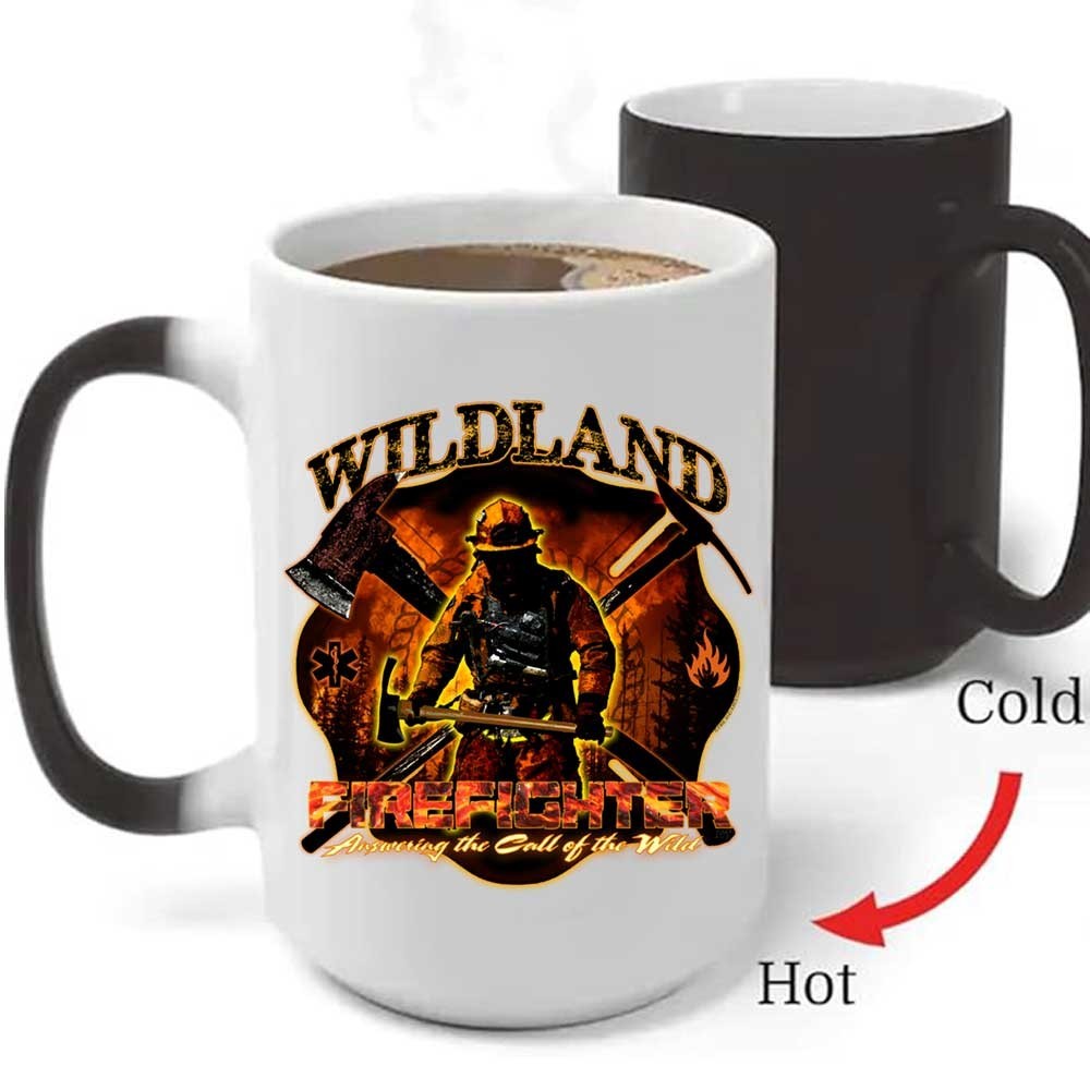 Wildland Firefighter Firefighter Heat-Activated 15 oz Ceramic Custom Coffee Mug