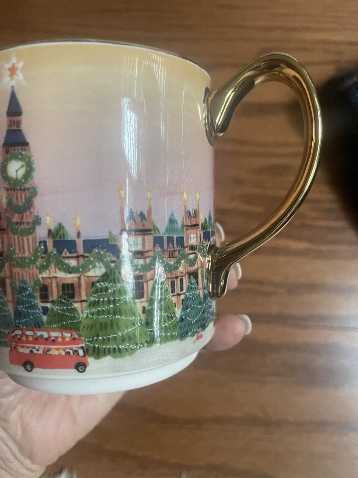 Anthropologie Holiday in the City Stoneware Mug London 13oz. 4″x3.5″